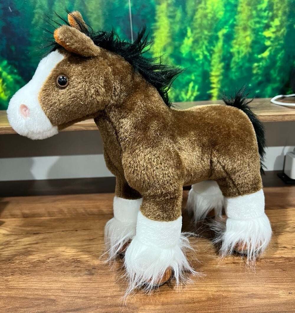 Wild Republic Clydesdale Horse Plush Brown White 12 Inch Stuffed Animal
